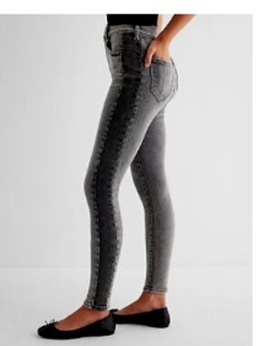 Express High Waisted Gray Acid Wash Skinny Jeans – Ankle Fit